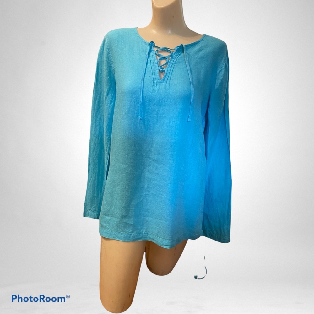 Linen Icy Turquoise GAP Top